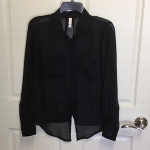 Sheer Black Blouse 👚🌺